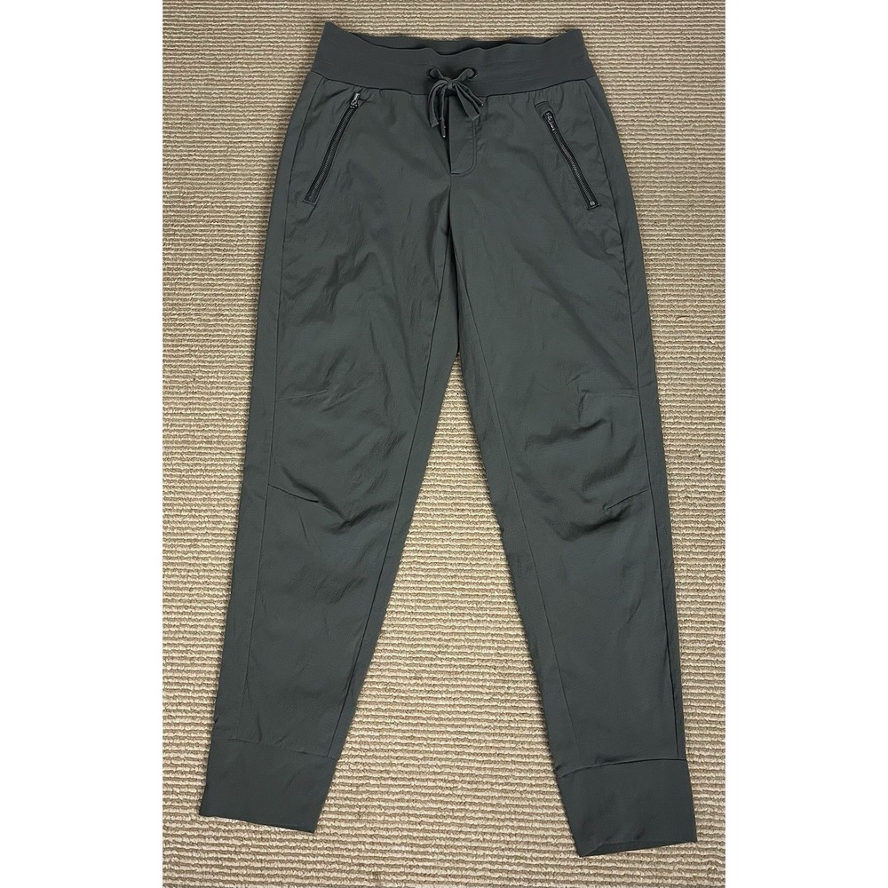 Athleta Trekkie North Jogger Pants Green Zip Pockets Drawstring Women's Size 0